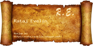 Rataj Evelin névjegykártya